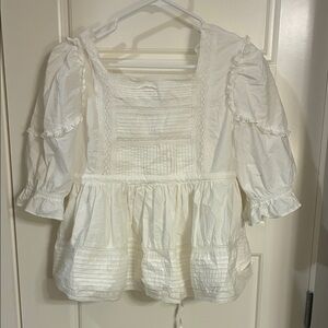 White Ruffled Blouse